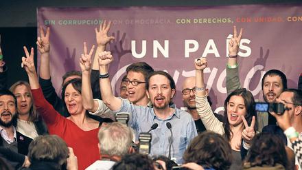Auf dem Weg in die linke Deinstitutionalisierung. Pablo Iglesias, Vorsitzender der spanischen Protestpartei Podemos 2015.