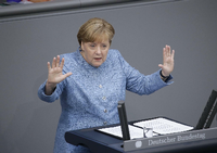 Bundeskanzlerin Merkel erteilt Bündnissen mit der Linkspartei eine Absage.