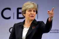 Premierministerin Theresa May spricht an der Jahreskonferenz der Conferederation of British Industry in London.