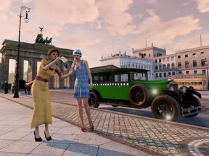 Ansicht eine Virtual-Reality-Anwendung der Firma Timetravel.Berlin: So könnte der Pariser Platz in den 1920er-Jahren ausgesehen haben.
