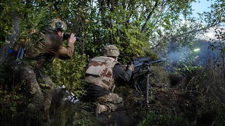 Ukrainische Soldaten in der Region Donezk