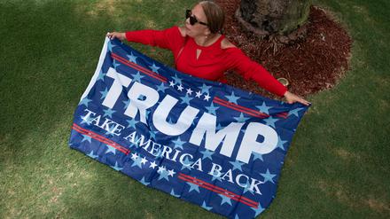 Eine Anhängerin von Donald Trump in Doral, Florida.