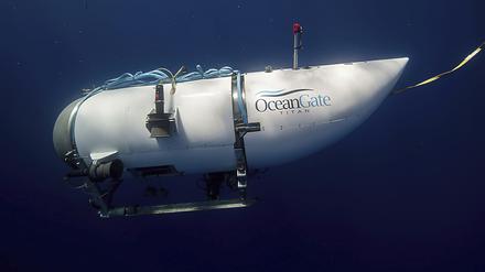 Diese von OceanGate Expeditions zur Verfügung gestellte undatierte Aufnahme zeigt das „Titan“-U-Boot des Unternehmens OceanGate Expeditions.