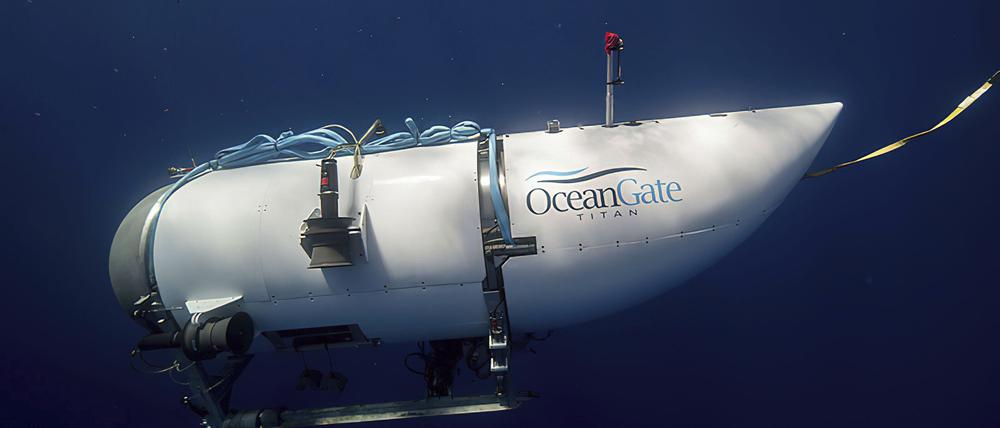 Dieses undatierte von OceanGate Expeditions zur Verfügung gestellte Foto zeigt das Tauchboot «Titan»  