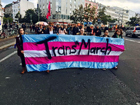 Demonstration für mehr Rechte für Transgender auf dem Trans* March in Berlin.