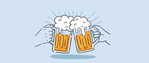 Illustration: Ein Prosit dem alkoholfreien Bier.