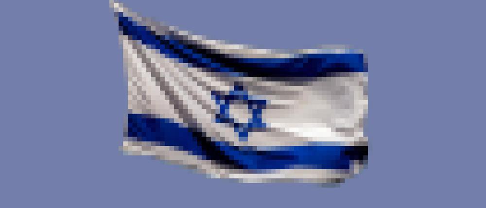 Eine verpixelte Israelflagge steht symbolisch für das Zerrbild Israels, das in den Medien gezeichnet werde.