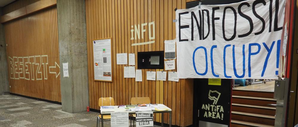 Im November besetzten Klimaaktivisten einen Hörsaal an der TU.