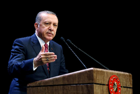 Recep Tayyip Erdogan am Mittwoch bei einer Ansprache im Präsidentenpalast in Ankara.