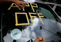 Uber aus: Kurz vor dem Börsengang protestierten weltweit Uber-Fahrer.