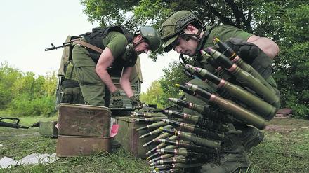 Ukrainische Soldaten in der Region Charkiw