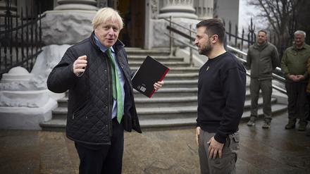 Der ehemalige britische Premier Boris Johnson besuchte den ukrainischen Präsidenten Wolodymyr Selenskyj am vergangenen Sonntag.
