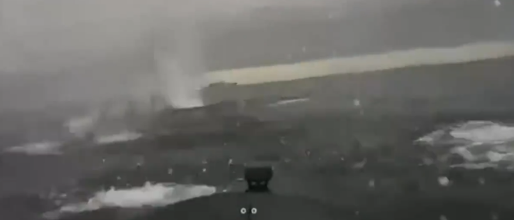 Eine Marine-Drohne bei ihrem Einsatz vor der Halbinsel Krim.
