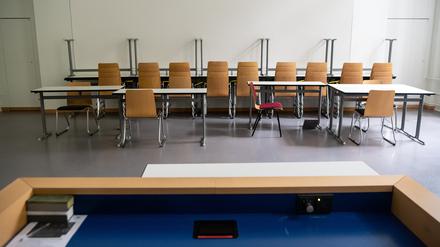 Ein leerer Seminarraum in der Humboldt-Universität. 