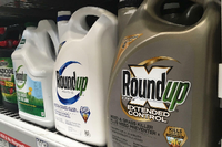 Das Unkrautvernichtungsmittel Roundup steht in einem Ladenregal in den USA zum Verkauf.