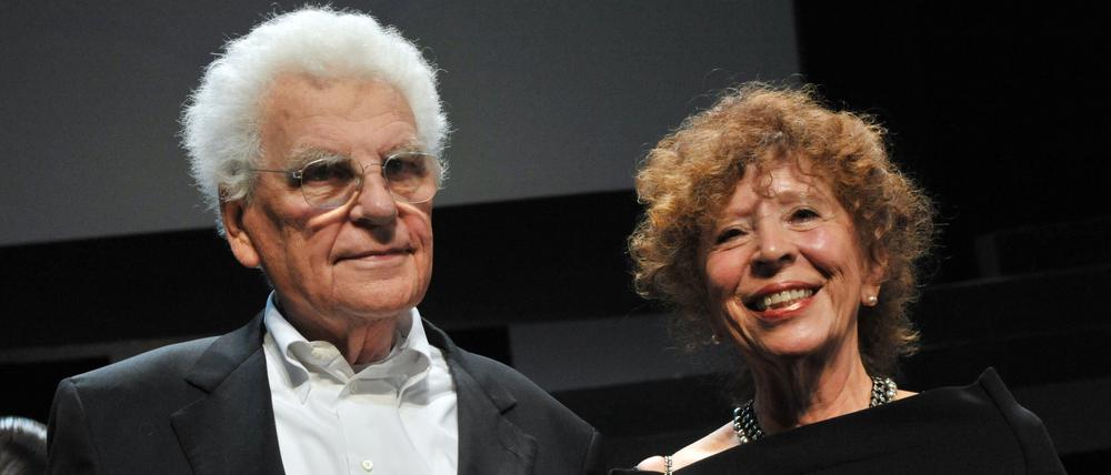 Autorin Ursula Ehler und Ehemann und Dramatiker Tankred Dorst bei der Verleihung des Deutschen Theaterpreises 2012 in Erfurt.