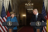 Bundeskanzlerin Angela Merkel und US-Präsident Donald Trump traten gemeinsam vor die Presse.