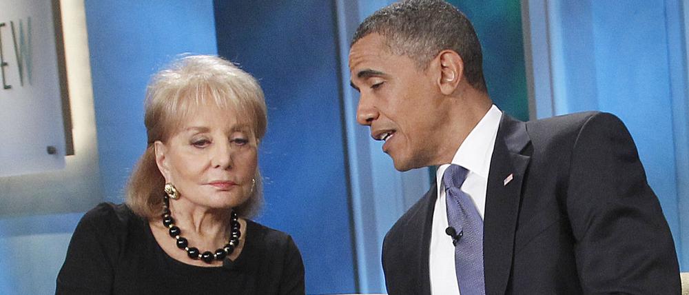 US-Präsident Barack Obama spricht mit Barbara Walters in der ABC-Sendung „The View“. 