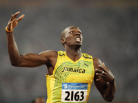 Ein Ende mit Schrecken. Usain Bolt bei seinem letzten Rennen in London und in seiner Karriere.