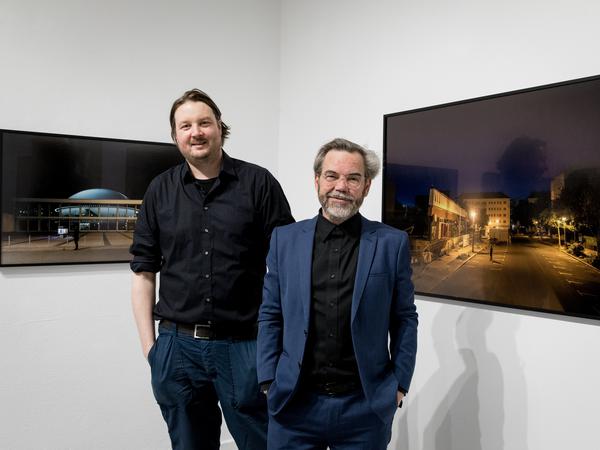 Fotograf Ingo van Aaren (l.) und Schriftsteller David Wagner im Haus am Kleistpark.