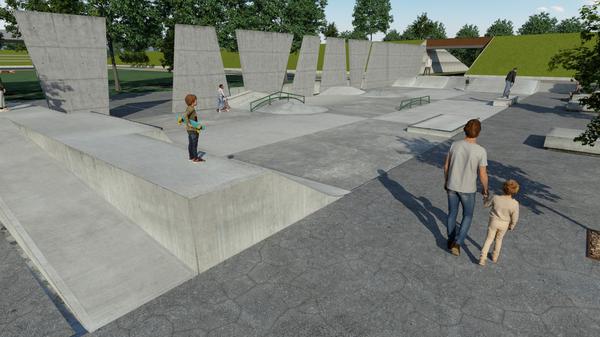 Entwurf von Populär Handcrafted Skateparks für die Skateanlage im Volkspark