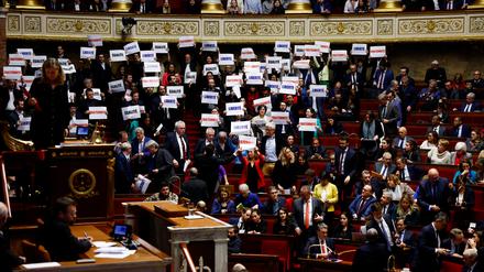 Parlamentarier protestieren gegen das verschärfte Einwanderungsgesetz.