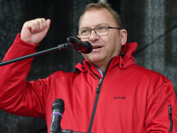 Streikführer Frank Werneke war in den vergangenen Tagen viel unterwegs. Von Montag an sitzt der Verdi-Chef in Potsdam am Verhandlungstisch.