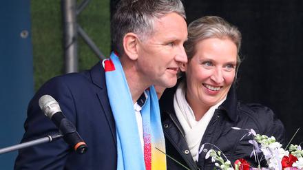 Alice Weidel und Björn Höcke traten Ende April gemeinsam in Erfurt auf.