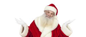  Weihnachtsmann mit Echtbart und offenen Händen Freisteller Weihnachtsmann mit Echtbart und offenen Händen Freisteller
