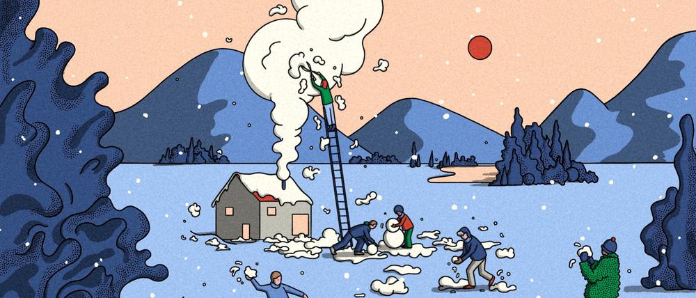Illustration von Katharina Metschl für den Tagesspiegel Weihnachtsrätsel 2022, eine Rauchwolke 