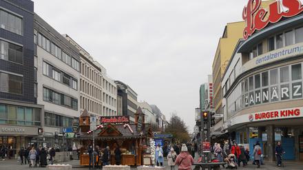 Die Fußgängerzone Wilmersdorfer Straße in Berlin.