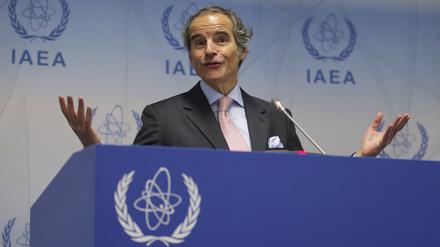 Rafael Grossi, Generaldirektor der Internationalen Atomenergiebehörde (IAEA), Anfang März in Wien während einer Pressekonferenz zur Sitzung des IAEA-Gouverneursrats.
