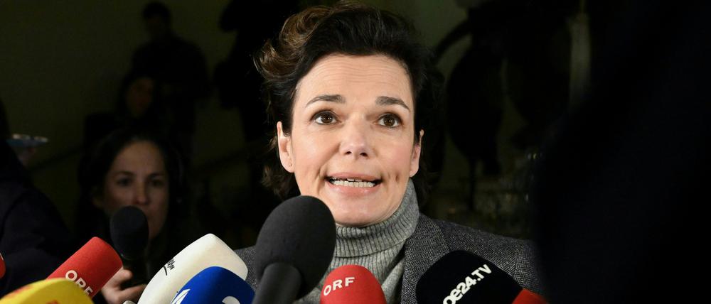Pamela Rendi-Wagner, Vorsitzende der SPÖ, spricht im Rahmen der Landtagswahlen im österreichischen Bundesland Kärnten in der Landesregierung.