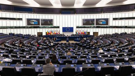 Das Plenum im EU-Parlament. 