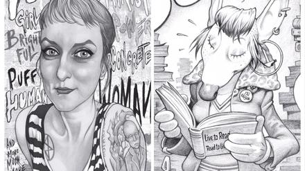 Dies Porträts von Laëtitia Graffart haben Jess X (links) und Julien Loïs gezeichnet.