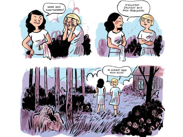 Trügerische Idylle: Eine Szene aus dem Beitrag von Reetta Niemensiva im Comic-Atlas Finnland