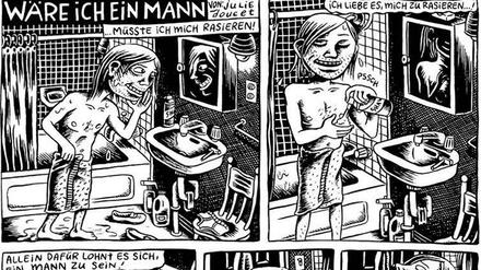 Körpertausch: Eine Szene aus „Julie Doucets allerschönste Comicstrips“.