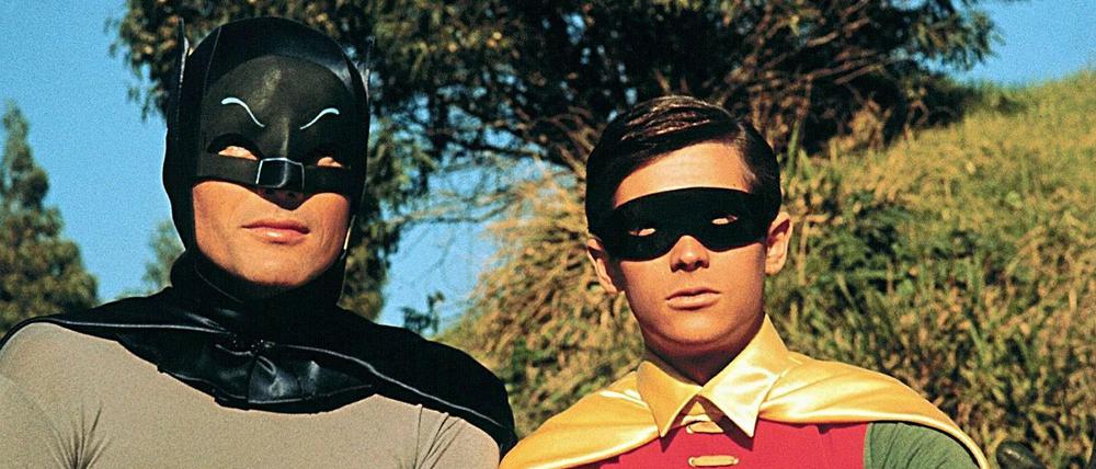 Dynamisches Duo. Adam West (links) und Burt Ward verkörperten in den 1960er Jahren Batman und Robin im US-Fernsehen.