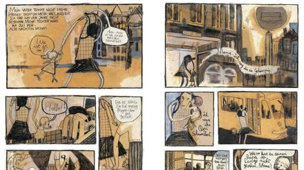 Kunst-Comic: Eine Doppelseite aus Dominique Goblets „so tun als ob heißt lügen“.