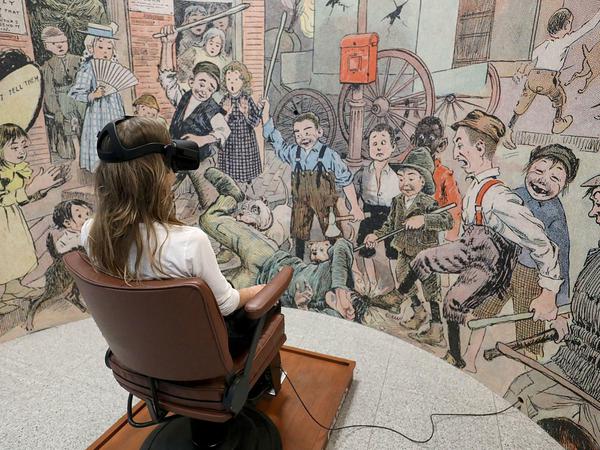 Virtuelle Comic-Realität: In einem Teil der Ausstellung kommt eine VR-Brille zum Einsatz.
