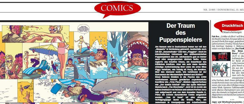 Eiskalt erwischt: Die Comicseite erscheint am Donnerstag im Tagesspiegel.