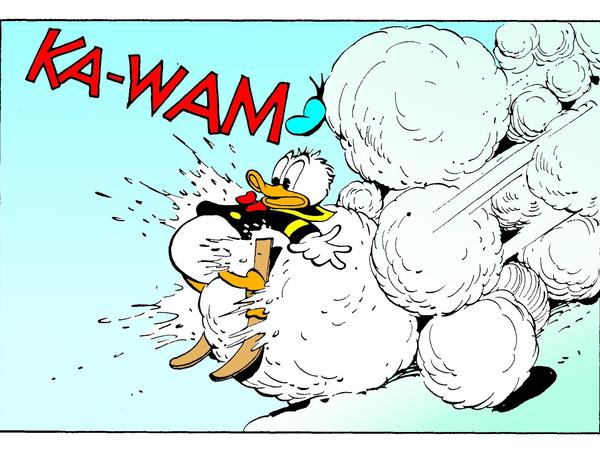Lawinengefahr: Ein Panel aus „Donald Duck, Der Schnee-Einsiedel“.