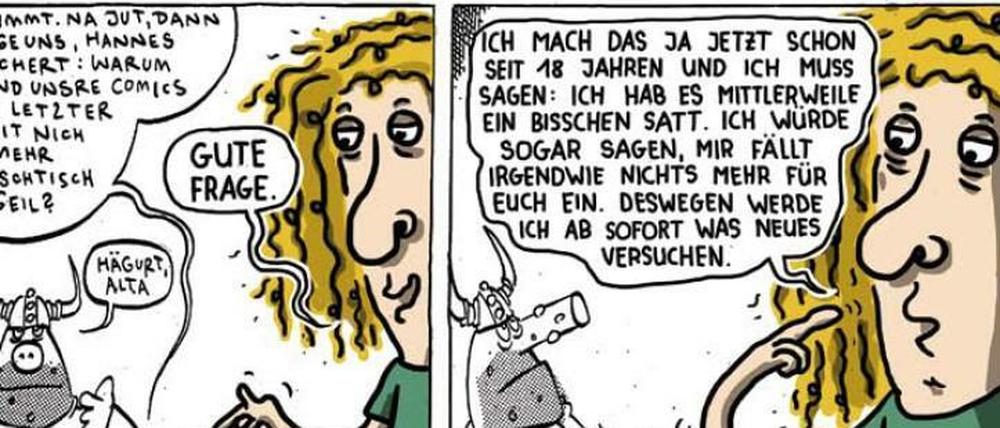 Didi, Stulle &amp; Hannes Richert: Zwei Panels aus Fils aktuellem Abschied-Strip.