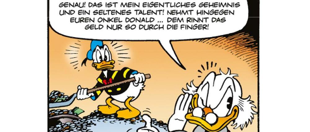 Klassischer Strich: Ein Panel aus „Onkel Dagobert und Donald Duck – Die Don Rosa-Library“.