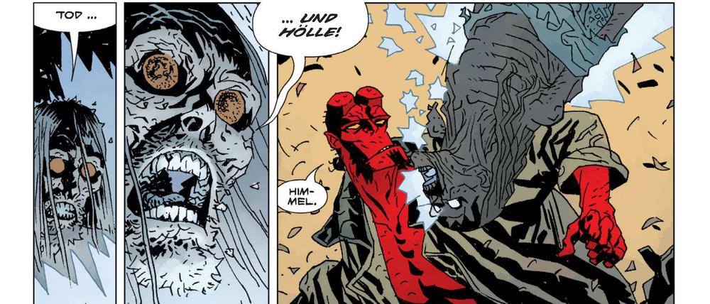 Lass krachen: Eine Szene aus dem dritten Band des Hellboy-Kompendiums.