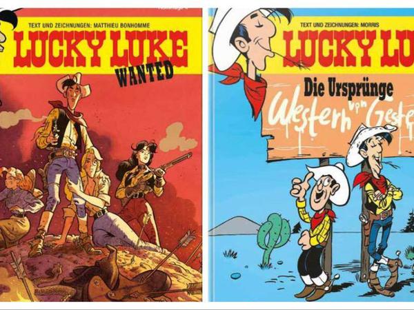 Zwei weitere Cover aus dem Lucky-Luke-Jubiläumsprogramm von Bonhomme (links) und Achdé.