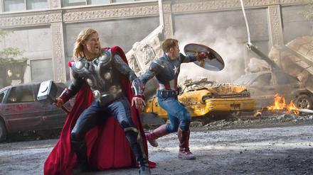 Voller Einsatz: Chris Hemsworth als Thor und Chris Evans als Captain America.