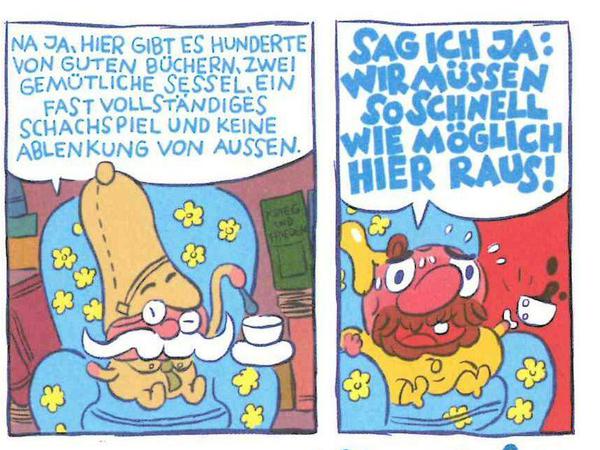 Dr. Jona und der Wal: Ein Comic-Strip von Ferdinand Lutz und George Mager.