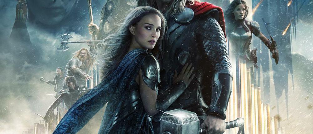 Wo der Hammer hängt: Chris Hemsworth und Natalie Portman auf dem Kinoplakat.