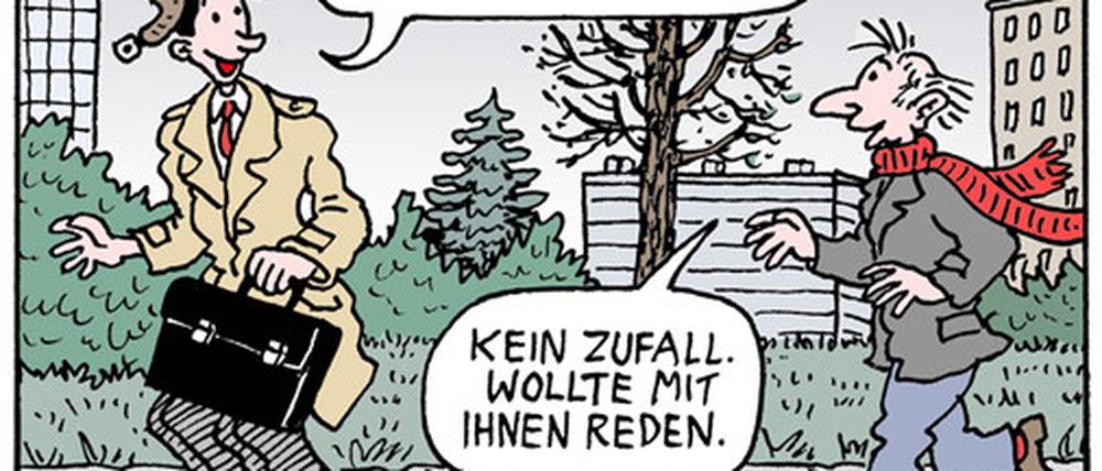 Abschied: Volker Reiches Comic-Alter-Ego begegnet in der letzten Folge von „Strizz“ seiner Hauptfigur.